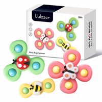 FIDGET SPINNER Z PRZYSSAWKĄ ZABAWKA SENSORYCZNA GRZECHOTKA ZESTAW 3 SZTUK