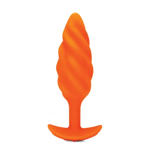 b-vibe texture plug swirl orange - wibrujący model z falistą powierzchnią na Arena.pl