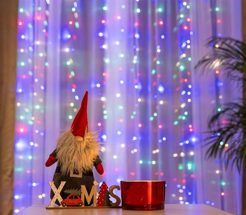 KURTYNA ŚWIETLNA LAMPKI SOPLE DRUCIKI 200 LED 2x2m GIRLANDA USB + ADAPTER na Arena.pl