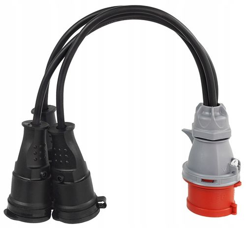 PRZEJŚCIÓWKA Z WTYKU 16A/5 400V NA 3 GNIAZDA 230V na Arena.pl