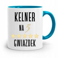 Dla Kelnera Kubek Błękitny Kelner Na 5 Gwiazdek Z Nadrukiem Ze Zdjęciem