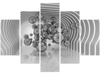 OBRAZ NEW ART NEURONY SREBRNE TUNEL ŚWIETLNY