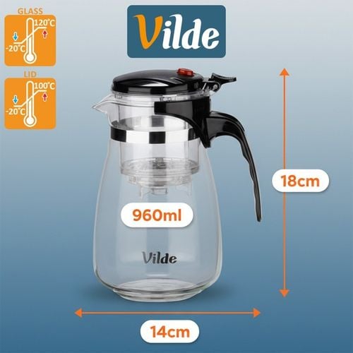 dzbanek szklany 960ml z zaparzaczem spustowym do herbaty ziół 259416 na Arena.pl