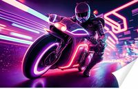 Fototapeta PREMIUM STRUKTURA ZMYWALANA NA WYMIAR Cyberpunkowy motocykl