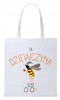 Dla Dziewczyny Żony Torba Eco Biała Shopper Z Nadrukiem Ze Zdjęciem