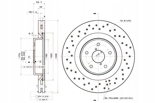 TARCZA HAM PRZOD 340X30 V BREMBO na Arena.pl