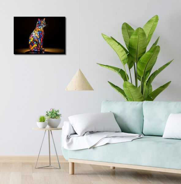 Plakat 55x40cm Koci Witraż zdjęcie 4