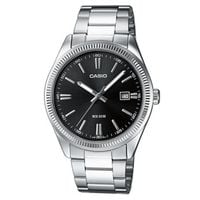 Zegarek Męski Casio DATE Srebrzysty Wielofunkcyjny Czarny (Ø 39 mm)