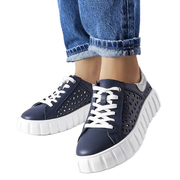Granatowe sneakersy ze wstawkami Patch r.38 zdjęcie 1