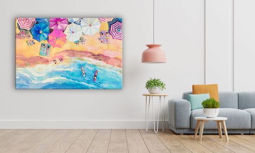 OBRAZ NA PŁÓTNIE 010 Brzeg morza 40x30cm na Arena.pl