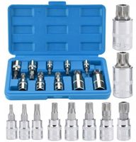 ZESTAW NASADEK SPLINE 1/4 3/8 1/2 M4-M18 XZN 10 ELEMENTÓW WPUSTOWE