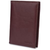 Skórzane etui z systemem RFID - bordowe