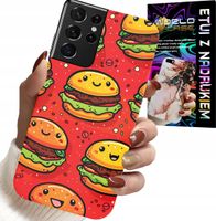 ETUI DO SAMSUNG GALAXY S21 Ultra - SŁODKIE UŚMIECHNIĘTE BURGERY POKROWIEC