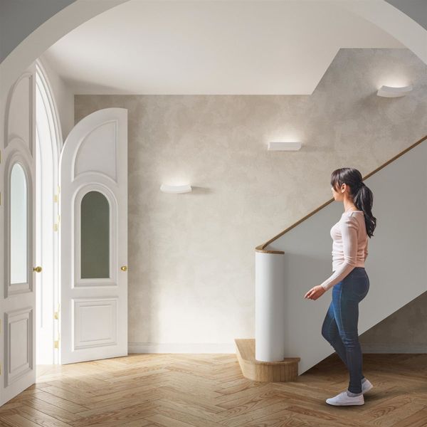 Prostokątny kinkiet ceramiczny SL.0836 do sypialni biały zdjęcie 5