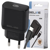 beline ład. siec. 1x usb-c 30w + kabelusb-c czarna /black pd 3.0
