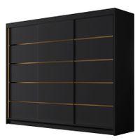 Szafa przesuwna AMBER VII 250-pojemna garderoba-CZARNY