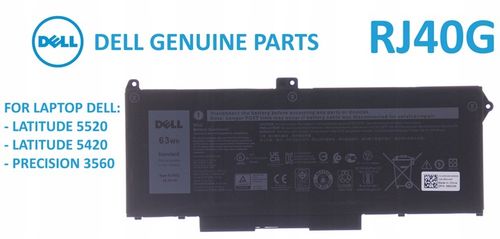 Bateria DELL Latitude 5520, Latitude 5420, Precision 3560 MODEL: RJ40G na Arena.pl