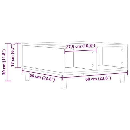 Stolik kawowy, dąb artisan, 60x60x30 cm na Arena.pl