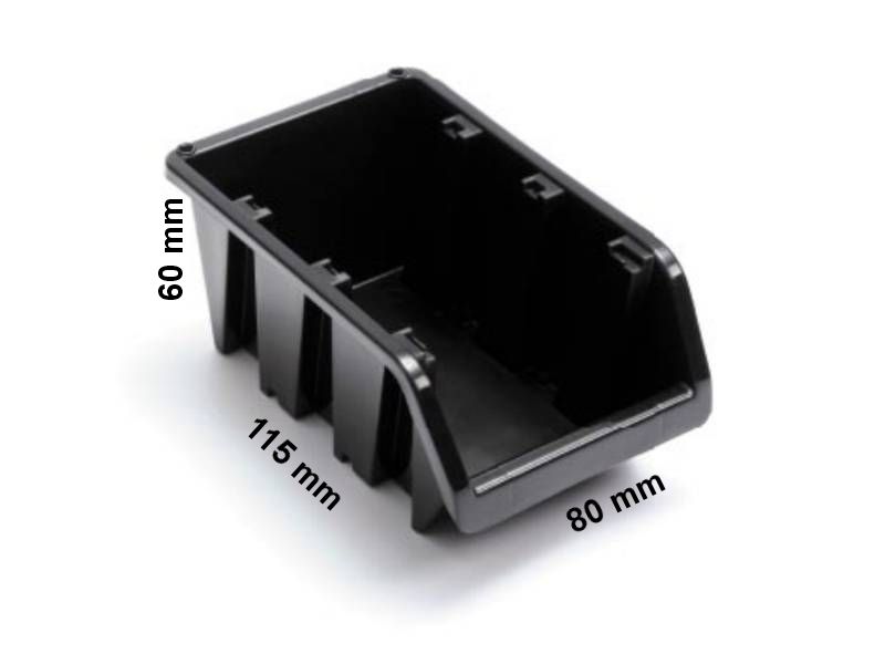 POJEMNIK MAGAZYNOWY 6 szt+ listwa pojemniki CZARNE zdjęcie 2