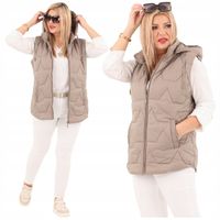 BEZREKAWNIK DAMSKI Z KAPTUREM PRZEJŚCIOWY DUŻE ROZMIARY KAMIZELKA PIKOWANA