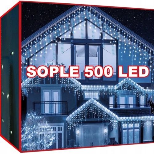 SOPLE 500 LED BIAŁE ZIMNE CHOINKOWE lampki z programatorem 20m na Arena.pl