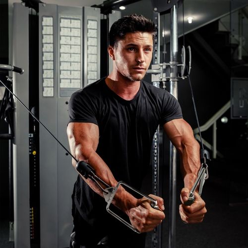 UCHWYT DO WYCIĄGU ATLASU POJEDYNCZY OBROTOWY STALOWY DO ĆWICZEŃ JAKOŚĆ PRO na Arena.pl