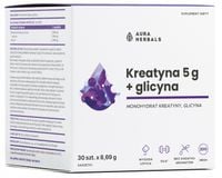 Aura Herbals KREATYNA MONOHYDRAT 5g + GLICYNA saszetki MIĘŚNIE REGENERACJA