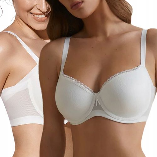 Biustonosz Usztywniany Gładki Modelujący Boki Codzienny Wygodny Biały 75C na Arena.pl