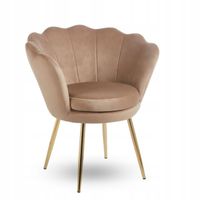 krzesło wypoczynkowe cappuccino welurowe nowoczesne muszelka furnitex