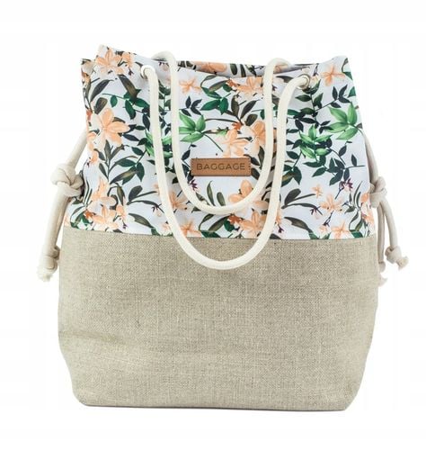 TOREBKA DAMSKA WOREK SHOPPER TORBA KWIATY BAGGAGE na Arena.pl