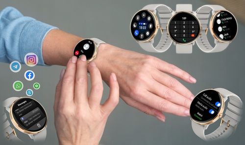 SMARTWATCH DAMSKI AMOLED FUNKCJA ROZMOWY SMS CIŚNIENIOMIERZ POMIAR TĘTNA na Arena.pl