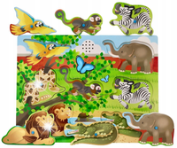 MelissaDoug Układanka grająca Puzzle drewniane Dźwiękowe Zoo zabawka