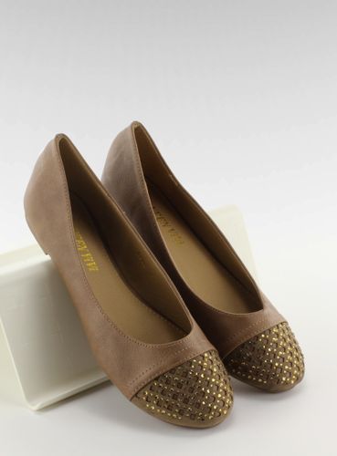 Baleriny ozdabiane A902 khaki - 37 na Arena.pl
