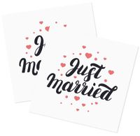 zestaw 40 serwetek ślubnych lanmok just married se