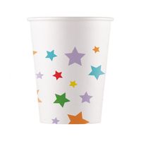 kubeczki papierowe kolorowe gwiazdki 200ml/8szt