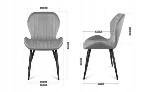 Krzesło welurowe tapicerowane MARK ADLER szare do jadalni salonu loft na Arena.pl