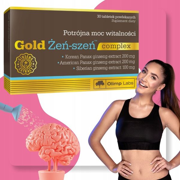 Gold Żeń szeń complex suplement diety 30 tabletek Olimp laboratories zdjęcie 5