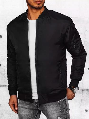 CZARNA MĘSKA KURTKA PRZEJŚCIOWA BOMBER JACKET tx4423 - L na Arena.pl