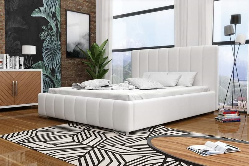 Łóżko podwójne tapicerowane Amber 180x200 z pojemnikiem na pościel zdjęcie 1