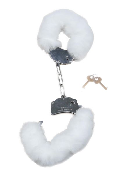 Kajdanki Metalowe Z Futerkiem Bondage Bdsm Białe zdjęcie 3