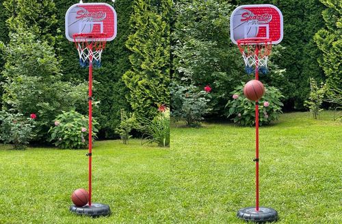 ZESTAW DO KOSZYKÓWKI REGULOWANY DO 171CM TARCZA KOSZ PIŁKA ZABAWKA na Arena.pl