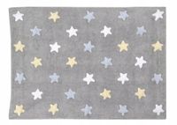 DYWAN BAWEŁNIANY TRICOLOR STAR GREY BLUE 120X160CM