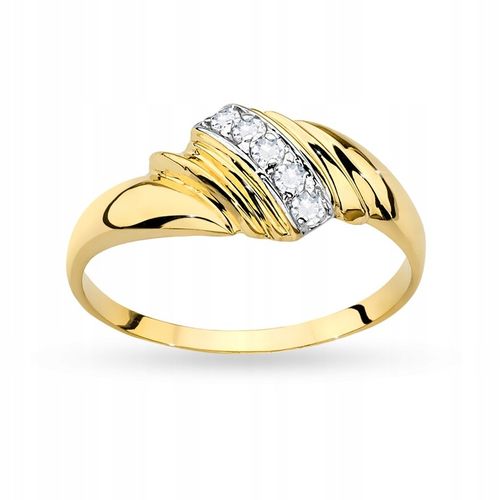 ZŁOTY PIERŚCIONEK 333 ZDOBIONY z Cyrkoniami r. 22 na Arena.pl