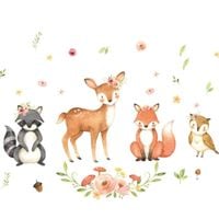 Naklejki Na Ścianę Zwierzęta Leśne Szafę Meble Szybę Lustro Dla Dzieci