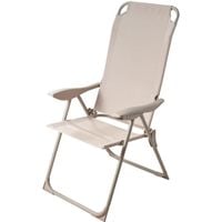 KRZESŁO FOTEL TURYSTYCZNY Z PODŁOKIETNIKAMI SKŁADANY BEŻOWY REDCLIFFS