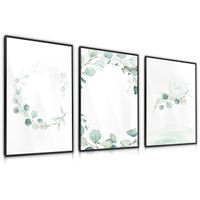 Zestaw 3x Plakat W Ramie LIŚCIE Eukaliptusa Styl Boho 60cm x 80cm