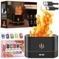 NAWILŻACZ POWIETRZA DYFUZOR LAMPKA NOCNA LED EFEKT PŁOMIENIA KOMINEK OLEJKI