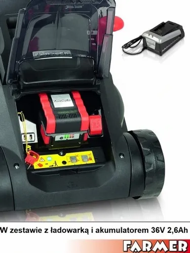 Kosiarka akumulatorowa GRIZZLY 36V z akumulatorem AKU Li-on 40l na Arena.pl