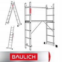 Rusztowanie aluminiowe 2x6 podest roboczy składany drabina 3w1 BAULICH