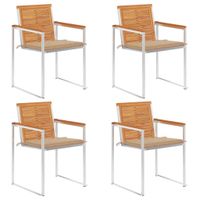 Krzesła ogrodowe z poduszkami, 4 szt., lite drewno akacjowe